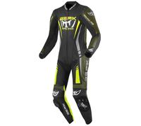 Berik Absolute GP Tuta in pelle da moto monopezzo, nero-verde-giallo, taglia 52 per maschi