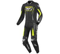 Berik Absolute GP2 Tuta in pelle da moto a due pezzi, nero/antracite/neon giallo, Taglia 52