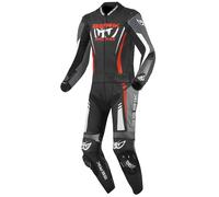 Berik Absolute GP2 Tuta in pelle da moto a due pezzi, nero-grigio-rosso, taglia 52 per maschi