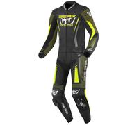 Berik Absolute GP2 Tuta in pelle da moto a due pezzi, nero/verde/giallo neon, Taglia 52