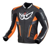 Berik Air-B Giacca in pelle da moto, nero/arancione, Taglia 48