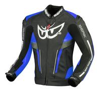 Berik Air-B Giacca in pelle da moto, nero-blu, taglia 54 per maschi