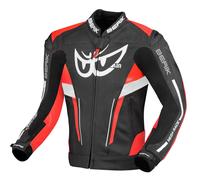 Berik Air-B Giacca in pelle da moto, nero/rosso, Taglia 56