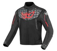 Berik Camo Street Giacca tessile impermeabile per moto, nero-rosso, taglia 54 per maschi