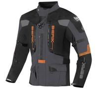 Berik Dakota impermeabile 3in1 Giacca tessile moto, nero-grigio-arancione, taglia 54 per maschi