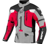 Berik Dakota Impermeabile 3in1 Giacca Tessile Moto, Nero/Grigio/Rosso, 50