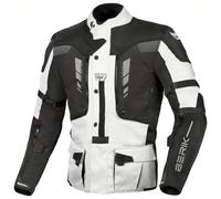 Giacca impermeabile in tessuto da moto Berik Ferpho, nero/bianco/blu, 54