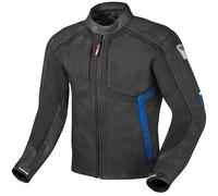 Berik Flexius Giubbotto moto in pelle, nero/blu, Taglia 54