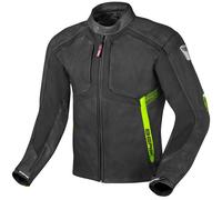 Berik Flexius Giubbotto moto in pelle, nero/giallo, Taglia 56
