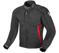 Berik Flexius Giubbotto moto in pelle, nero/rosso, Taglia 52