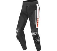 Berik Kendo Pantaloni Moto in Pelle, nero/bianco/rosso, Taglia 54