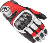 Berik LDX Guanti da moto da donna, nero/bianco/rosso, Taglia XS