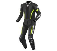 Berik Losail Tuta in pelle da moto a due pezzi, nero-giallo, taglia 56 per maschi