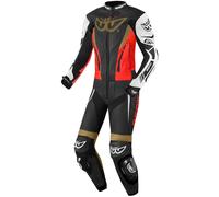 Berik Monza Abito donna in pelle moto a due pezzi, nero/rosso/oro, Taglia 40