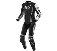 Berik Monza Ladies One Piece Tuta in pelle della moto, nero-grigio-bianco, taglia 46 per donne