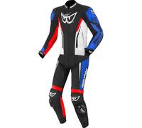 Berik Monza Tuta in pelle da moto a due pezzi, nero-bianco-rosso-blu, taglia 56 per maschi