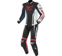 Berik Monza Tuta in pelle da moto monopezzo, nero/bianco/rosso/blu, Taglia 54