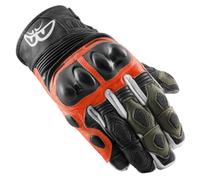 Berik Nador Guanti da moto, nero/neon rosso/verde, Taglia S