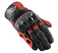 Berik Nador Guanti da moto, nero/rosso neon, Taglia M
