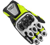 Berik Namib Guanti moto, nero/bianco/giallo neon, Taglia S