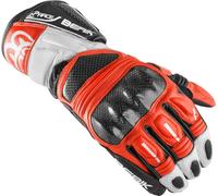 Berik Namib Pro Guanti da moto, nero/bianco/rosso, Taglia XS