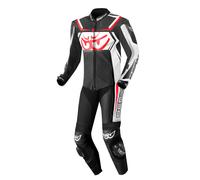Berik Race-Tech Costume intero in pelle per moto, nero-bianco, taglia 54 per maschi