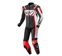 Berik Race-Tech Costume intero in pelle per moto, nero-bianco-rosso, taglia 54 per maschi