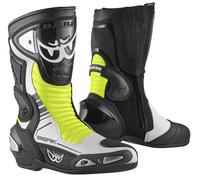 Berik Race-X EVO Stivali da moto, nero-bianco-giallo, taglia 37 per maschi
