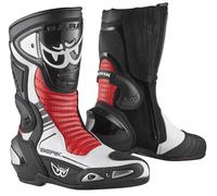 Berik Race-X EVO Stivali da moto, nero-bianco-rosso, taglia 48 per maschi
