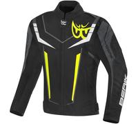 Berik Radic Evo Plus Giacca tessile per moto impermeabile, nero-grigio-bianco-giallo, taglia 52 per maschi