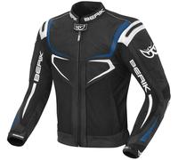 Berik Radic Giacca moto in pelle / tessuto, nero/blu/bianco, Taglia 54