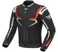 Berik Radic Giacca moto in pelle / tessuto, nero/rosso/bianco, Taglia 52