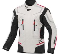 Berik Rallye impermeabile Moto Tessile Giacca, nero-rosso-beige, taglia 58 per maschi