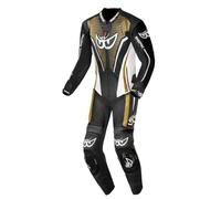 Berik RSF-TECH PRO Tuta in pelle della moto traforata in un pezzo, nero/bianco/bronzo, 58