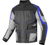 Berik Safari Giacca tessile da moto impermeabile 3in1, nero/blu, Taglia 54