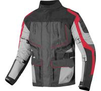 Berik Safari Giacca tessile da moto impermeabile 3in1, nero-rosso, taglia 52 per maschi