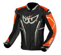 Berik Street Pro Evo Giacca in pelle da moto, nero/arancione, Taglia 50
