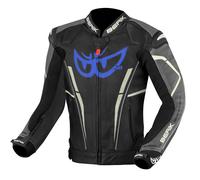 Berik Street Pro Evo Giacca in pelle da moto, nero-grigio, taglia 54 per maschi