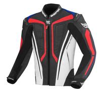 Berik Street Pro Giacca in pelle da moto, nero/bianco/blu/rosso, Taglia 54