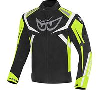 Berik The Eye Giacca Tessile da Moto Impermeabile, Nero/Neon/Giallo, 56