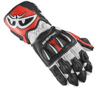 Berik Thunar Evo Guanti da moto, nero/bianco/rosso neon, Taglia S
