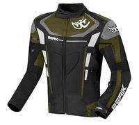 Berik Torino Evo impermeabile Giacca tessile moto, nero-grigio-verde, taglia 56 per maschi