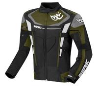Berik Torino Evo impermeabile Giacca tessile moto, nero/grigio/verde, Taglia 52