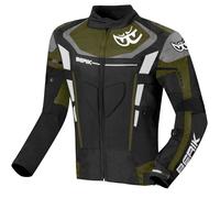 Berik Torino Evo impermeabile Giacca tessile moto, nero-grigio-verde, taglia 52 per maschi