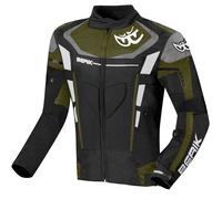 Berik Torino Evo impermeabile Giacca tessile moto, nero/grigio/verde, Taglia 54