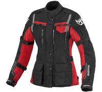 Berik Torino impermeabile Giacca tessile moto da donna, nero/rosso, Taglia 48