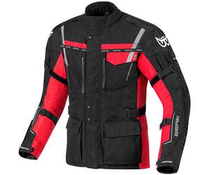 Berik Torino Waterproof Giacca tessile moto, nero-rosso, taglia 50 per maschi