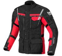 Berik Torino Waterproof Giacca tessile moto, nero/rosso, Taglia 60