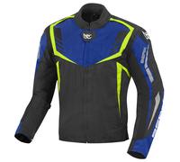 Berik Toronto Giacca tessile impermeabile per moto, nero-blu-giallo, taglia 56 per maschi