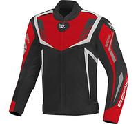 Berik Toronto Giacca tessile impermeabile per moto, nero-bianco-rosso, taglia 52 per maschi